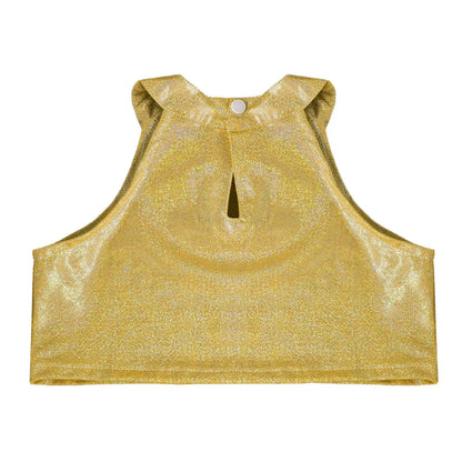 Girls Metallic Shiny Sleeveless Crop Top (Age 24M-16 YRS)