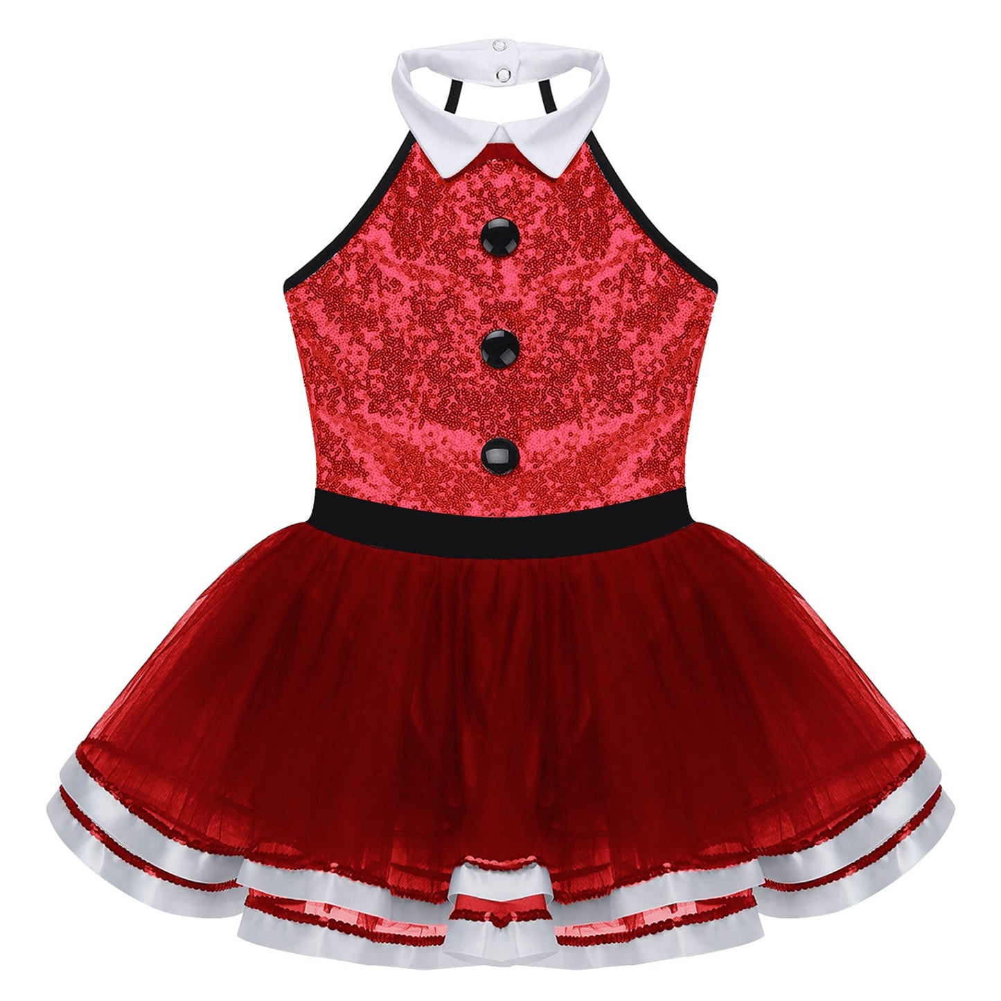 Girls Dance Sleeveless Sequin Leotard Dress (Age 4-14 YRS)