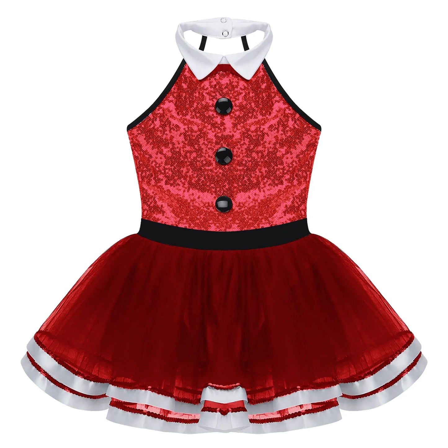 Girls Dance Sleeveless Sequin Leotard Dress (Age 4-14 YRS)