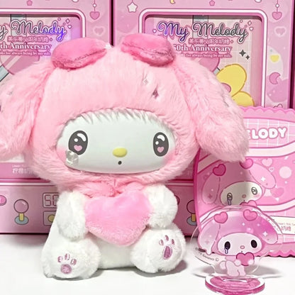 Miniso Top Toy Sanrio My Melody 50th Anniversary Milk Candy Series Plush Keychains Single Blind Box