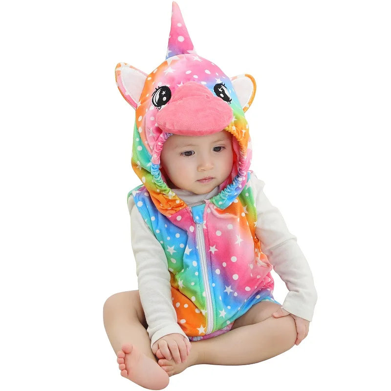MICHLEY Spring Giraffe Baby Romper Bodysuit Sleeveless Newborn Clothes Infant Toddler Clothing Romper Halloween For Girl Boy D Rainbow Unicorn