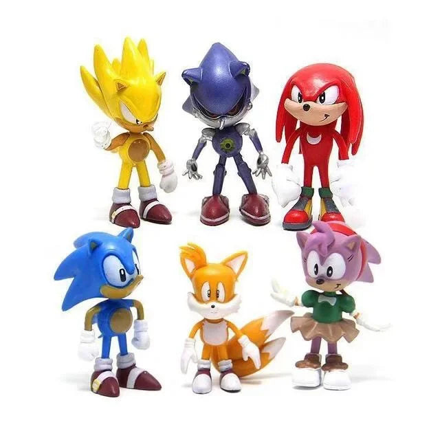 6‑Piece Sonic Character PVC Figure Set | Sonic, Shadow, Tails & Friends | Anime Action Model Toys