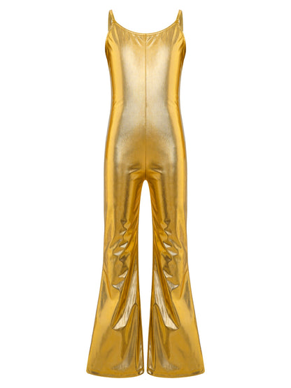 Girls Metallic Gymnastic Jumpsuit (Age 4-16YRS)