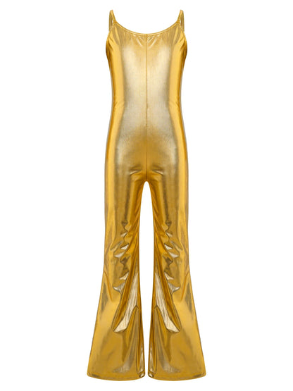 Girls Metallic Gymnastic Jumpsuit (Age 4-16YRS)