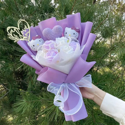 Plush Miss Kitty Stuffed Gift Flower Bouquet