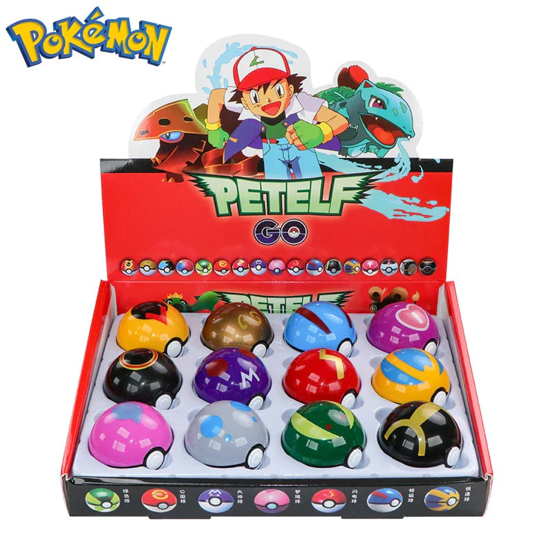 Petelf GO Poké Ball Toys – Pokémon 12 Pack with Figures | Collectible Battle Set