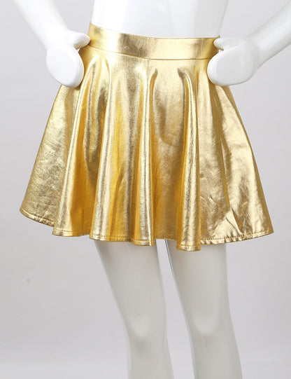 Girls Dance Metallic Long Sleeve Sequin Crop Top & Skirt (Age 6-14YRS)