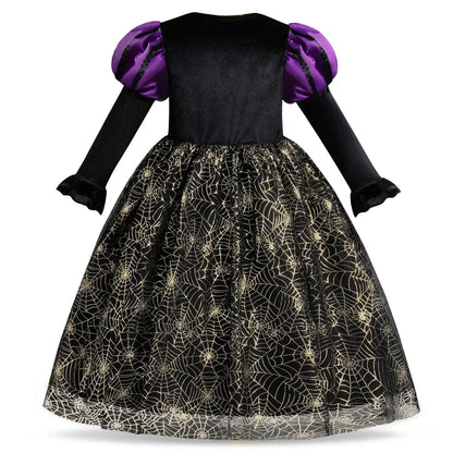 Girls Witch Dress & Accessories Costume (Age 24M-10YRS)