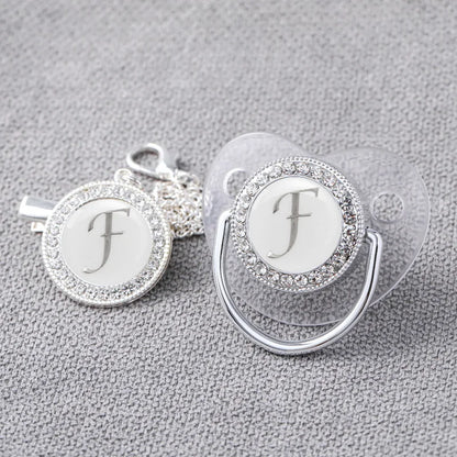 Baby Personalized Rhinestone Pacifier Luxury Clips