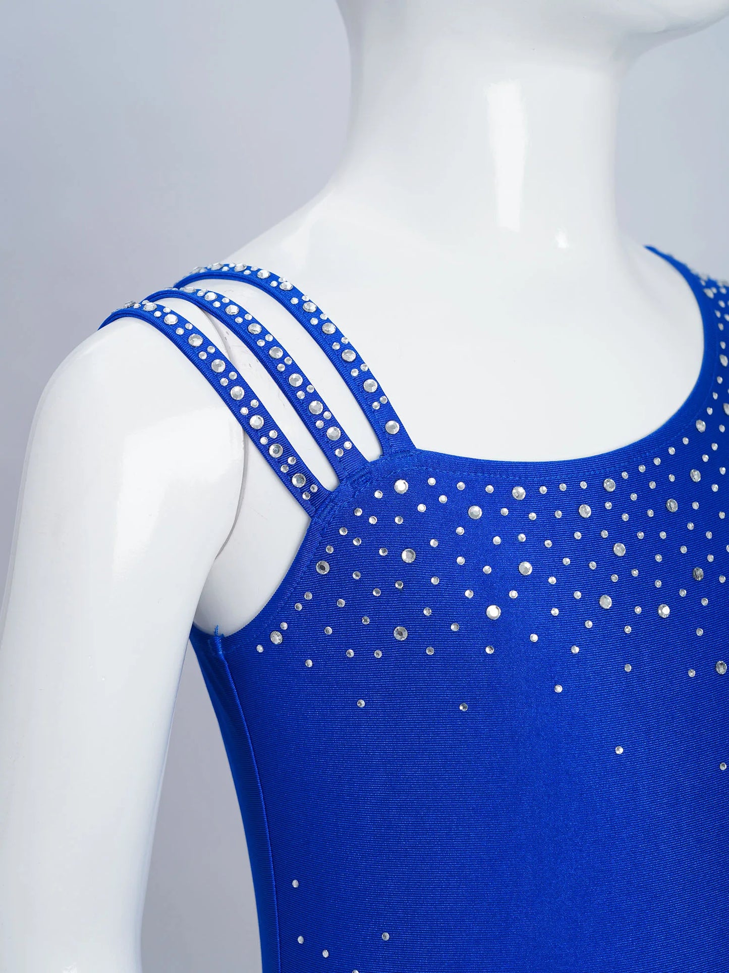 Girls Figure Skating Rhinestone Irregular Tassel Bodysuit Leotard (Age  6-16YRS)