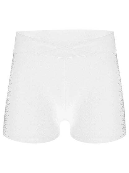 Girls Rhinestones Dance Shorts (Age 4-16 YRS)