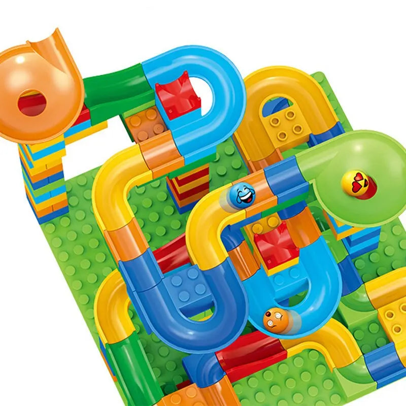 Marble Race Run Building Blocks Set - 168 Pieces