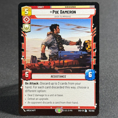 Star Wars Unlimited Proxy Card Set – Red Command Series | Boba Fett, Bodhi Rook, DJ Tech, Aggression & Barrage | Casual Play & Display Poe Dameron(153)