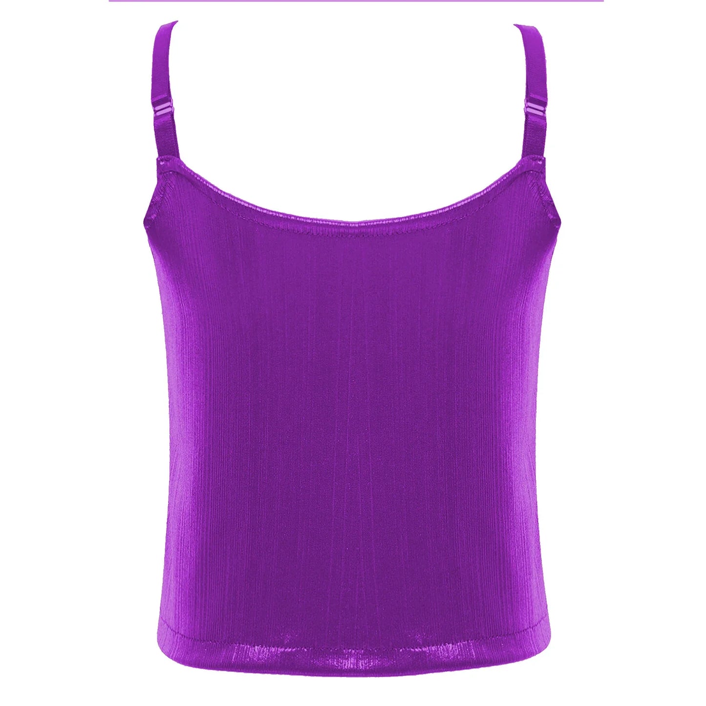 Girls Metallic Shiny Vest Crop Top (Age 24M-16 YRS)