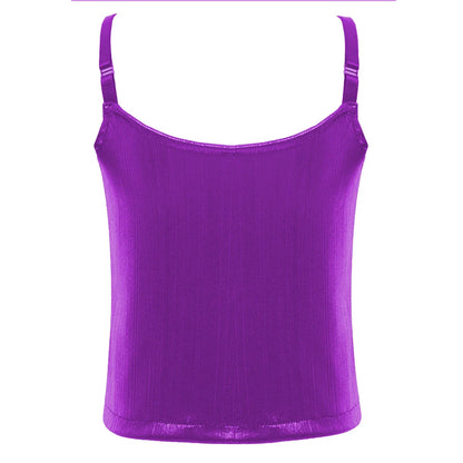 Girls Metallic Shiny Vest Crop Top (Age 24M-16 YRS)