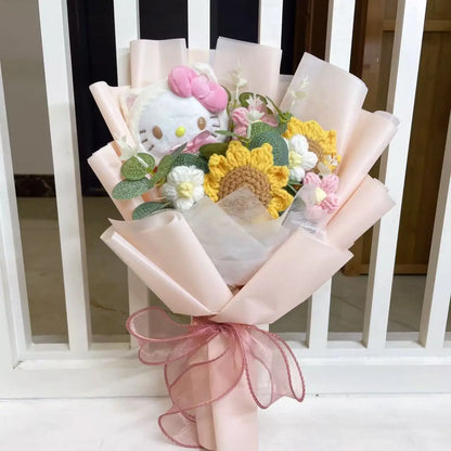 Plush Miss Kitty Stuffed Gift Flower Bouquet