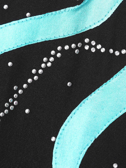 Girls Rhinestone Figure Skating Leotard Dress (Age 6-16 YRS)