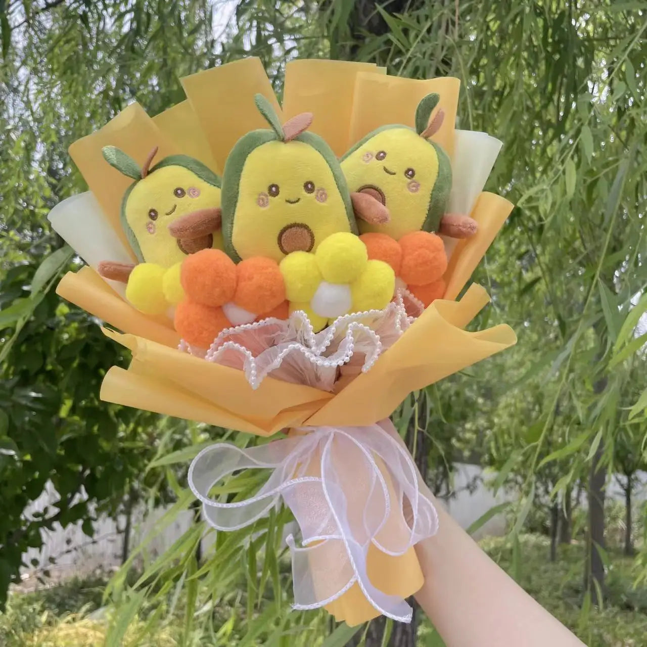Plush Bubble Tea Avocado Flower Gift Bouquet