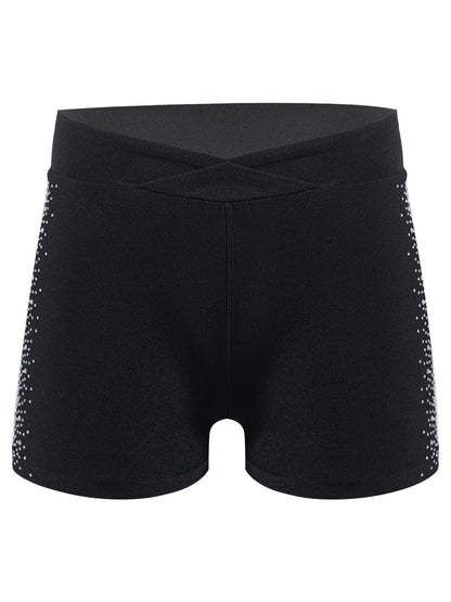 Girls Rhinestones Dance Shorts (Age 4-16 YRS)