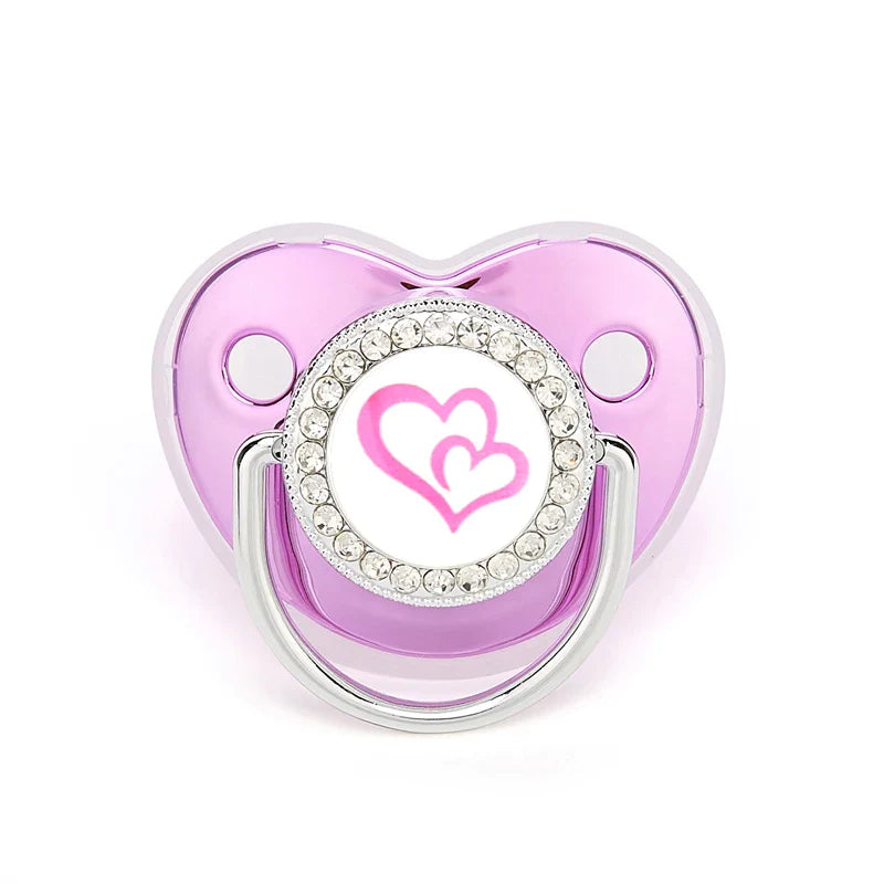 Metallic Purple Pacifier With Cover BPA Free Silicone Dummy