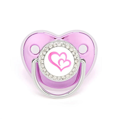 Metallic Purple Pacifier With Cover BPA Free Silicone Dummy