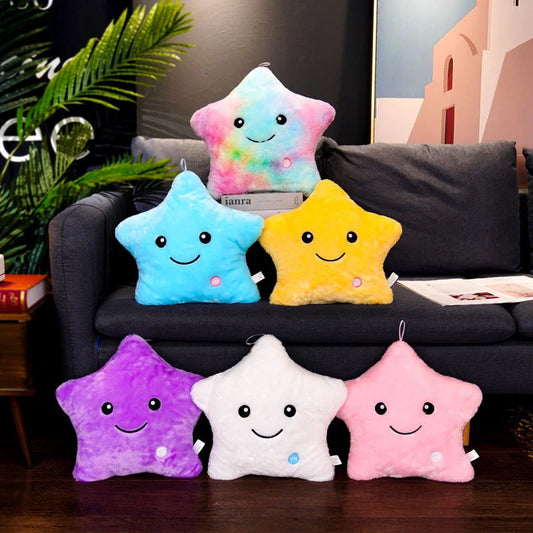 Plush LED Luminous Star Pillow Stuffed Toy 24x22cm
