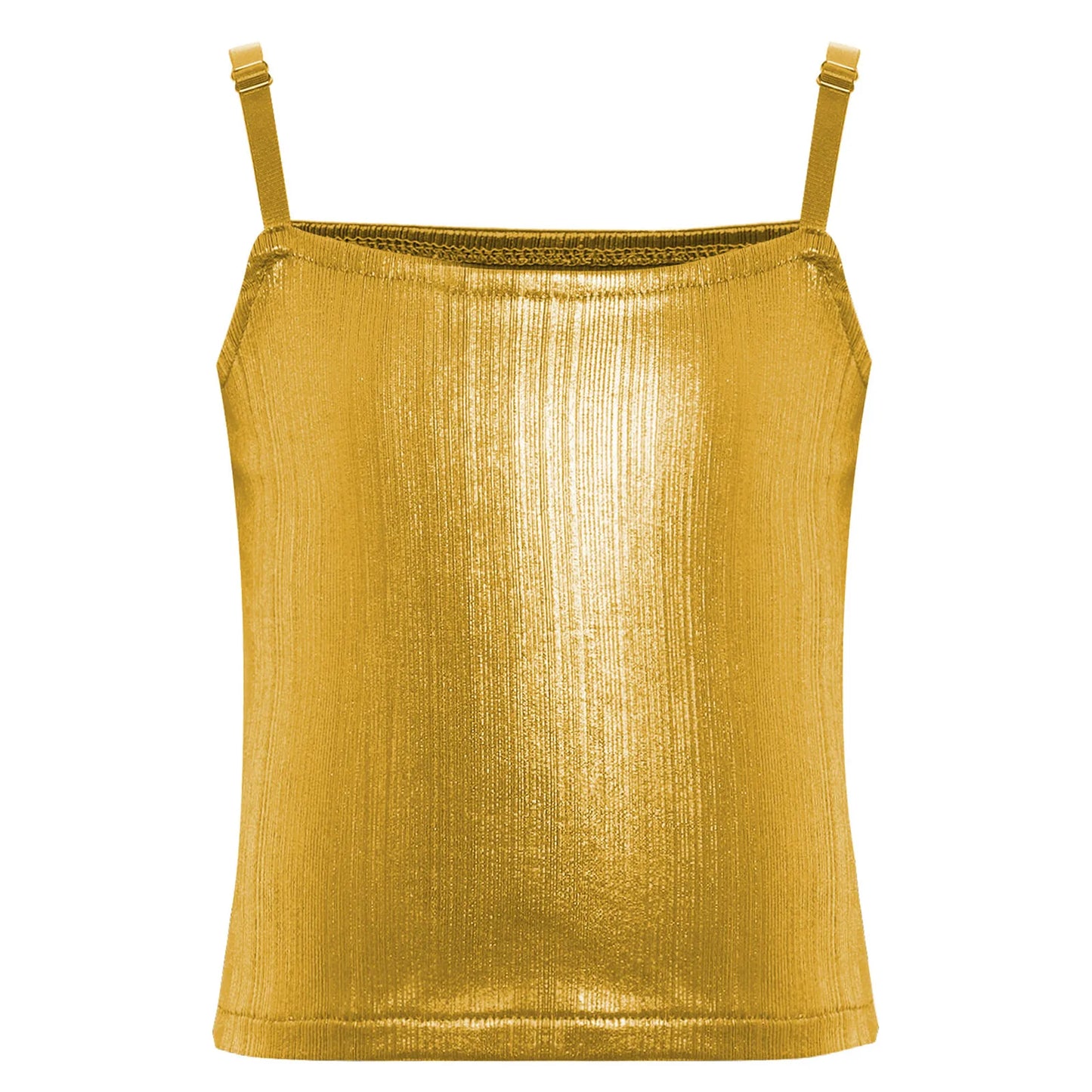 Girls Metallic Shiny Vest Crop Top (Age 24M-16 YRS)