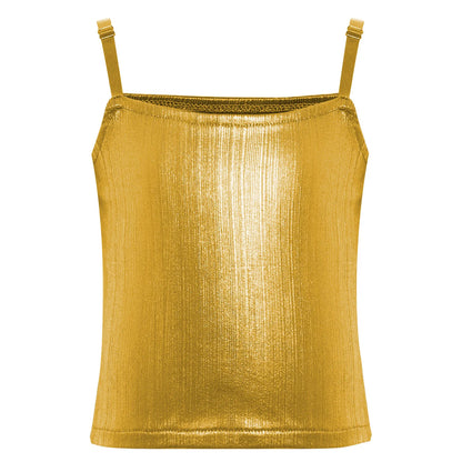 Girls Metallic Shiny Vest Crop Top (Age 24M-16 YRS)