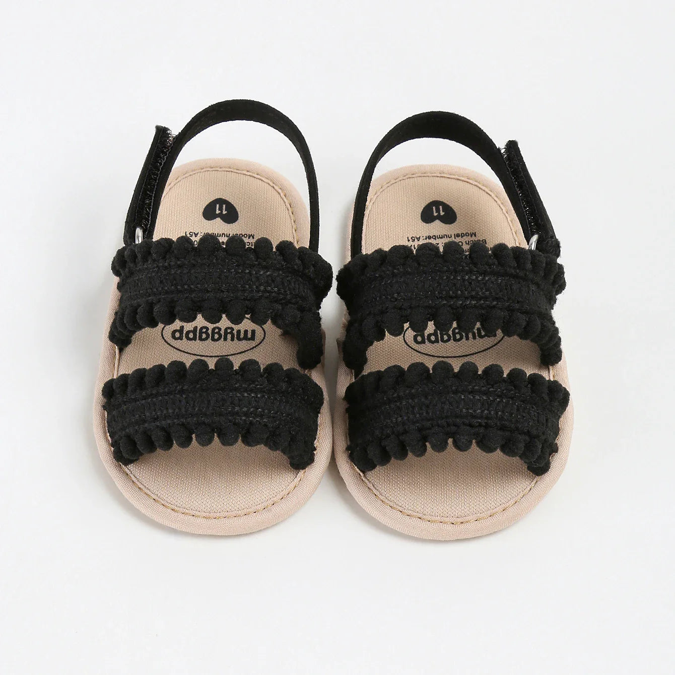 Baby Girl's Open Toes Sandals (Newborn-18M) Black