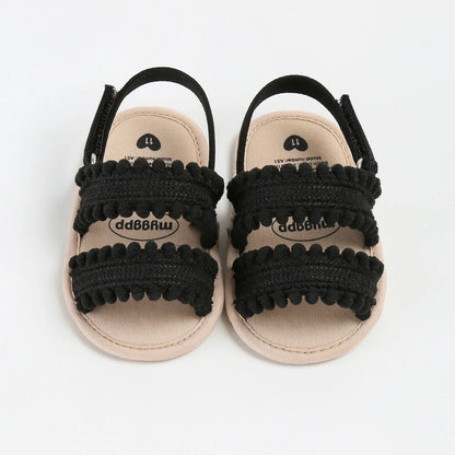 Baby Girl's Open Toes Sandals (Newborn-18M) Black