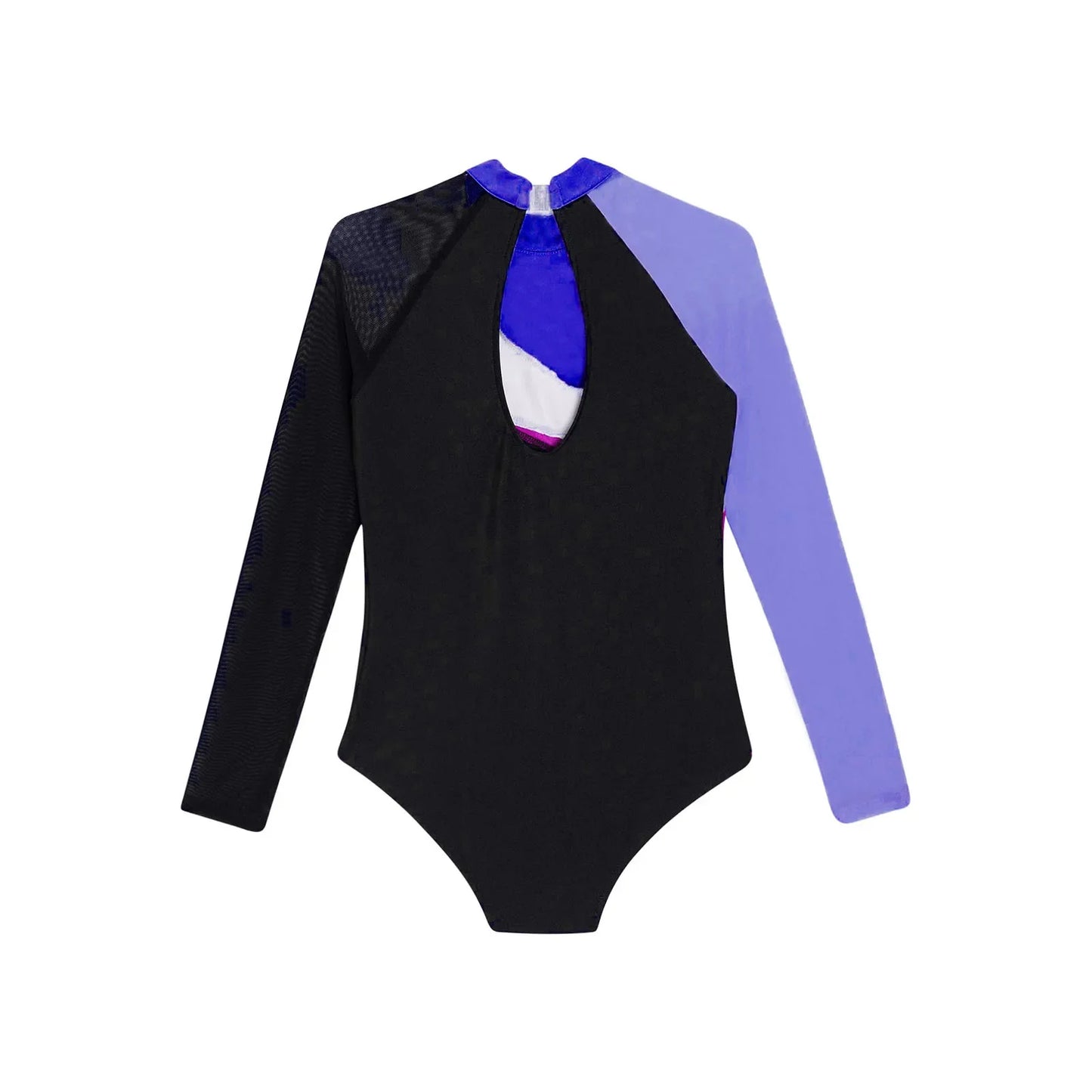 Girls Ballet Dance Leotard Gymnastics  Rhinestones Sheer Mesh Long Sleeve (Age 4-16 YRS)