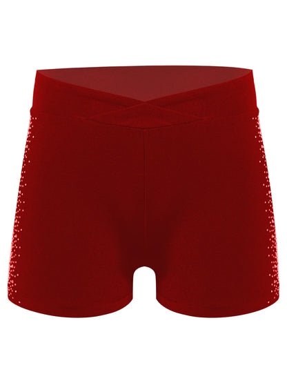 Girls Rhinestones Dance Shorts (Age 4-16 YRS)
