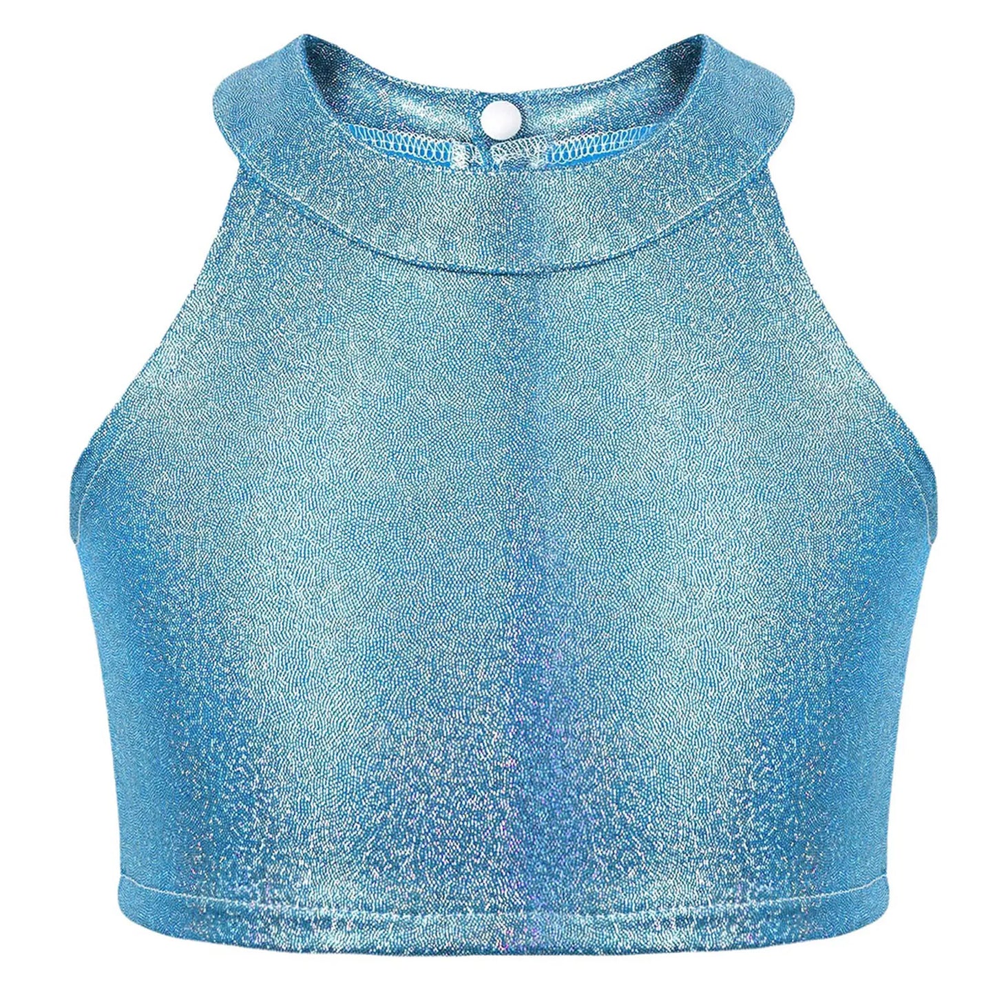 Girls Metallic Shiny Sleeveless Crop Top (Age 24M-16 YRS)