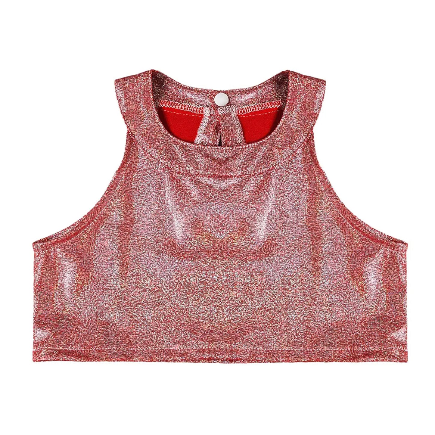 Girls Metallic Shiny Sleeveless Crop Top (Age 24M-16 YRS)