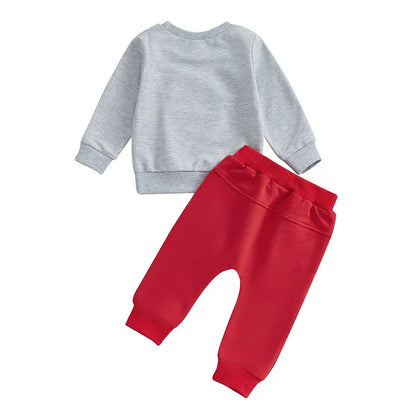 Baby Boys Santa Sweatshirt & Sweatpants Christmas Outfit (Age Newborn-24M)