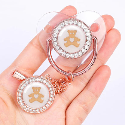 Baby Rhinestone Bling Pacifier Dummy Clip