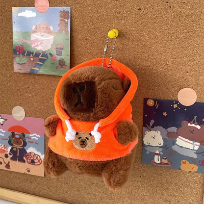 Plush Cute Capybara Stuffed Toy Hoodie with Wings - 12cm Orange-Hoodie C
