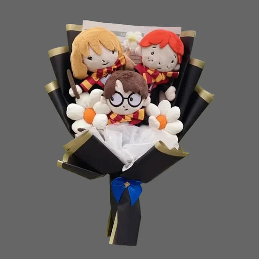 Harry Potter Plush Bouquet | Handmade Wizarding World Stuffed Doll Flower Arrangement 1-35cm