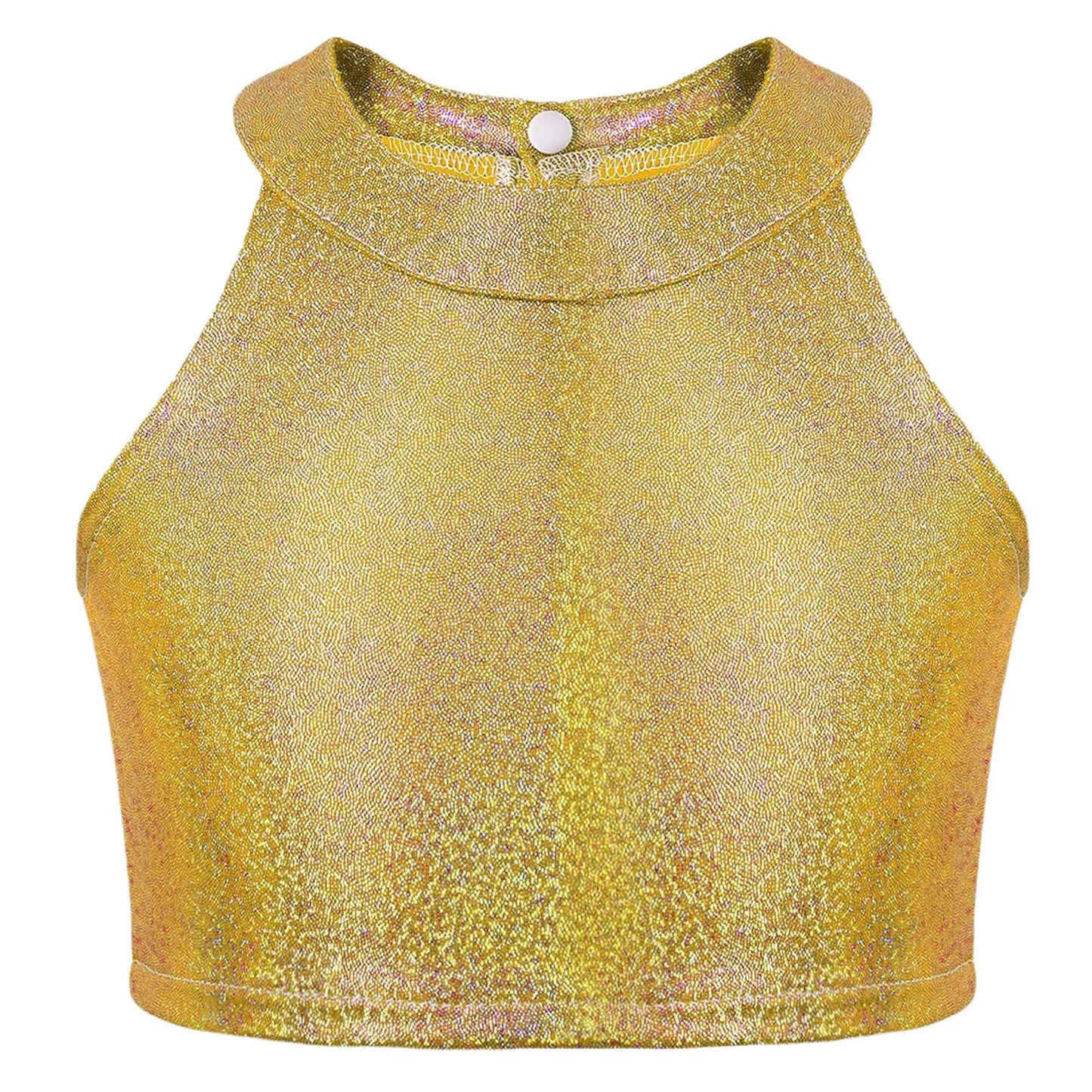 Girls Metallic Shiny Sleeveless Crop Top (Age 24M-16 YRS)