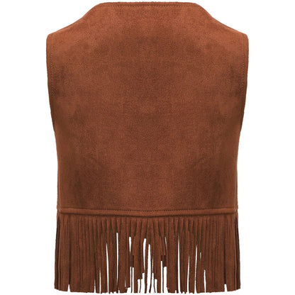 Baby Boys/Girls Western Cowboy Suede Tassels Vest (Age Newborn-24M)