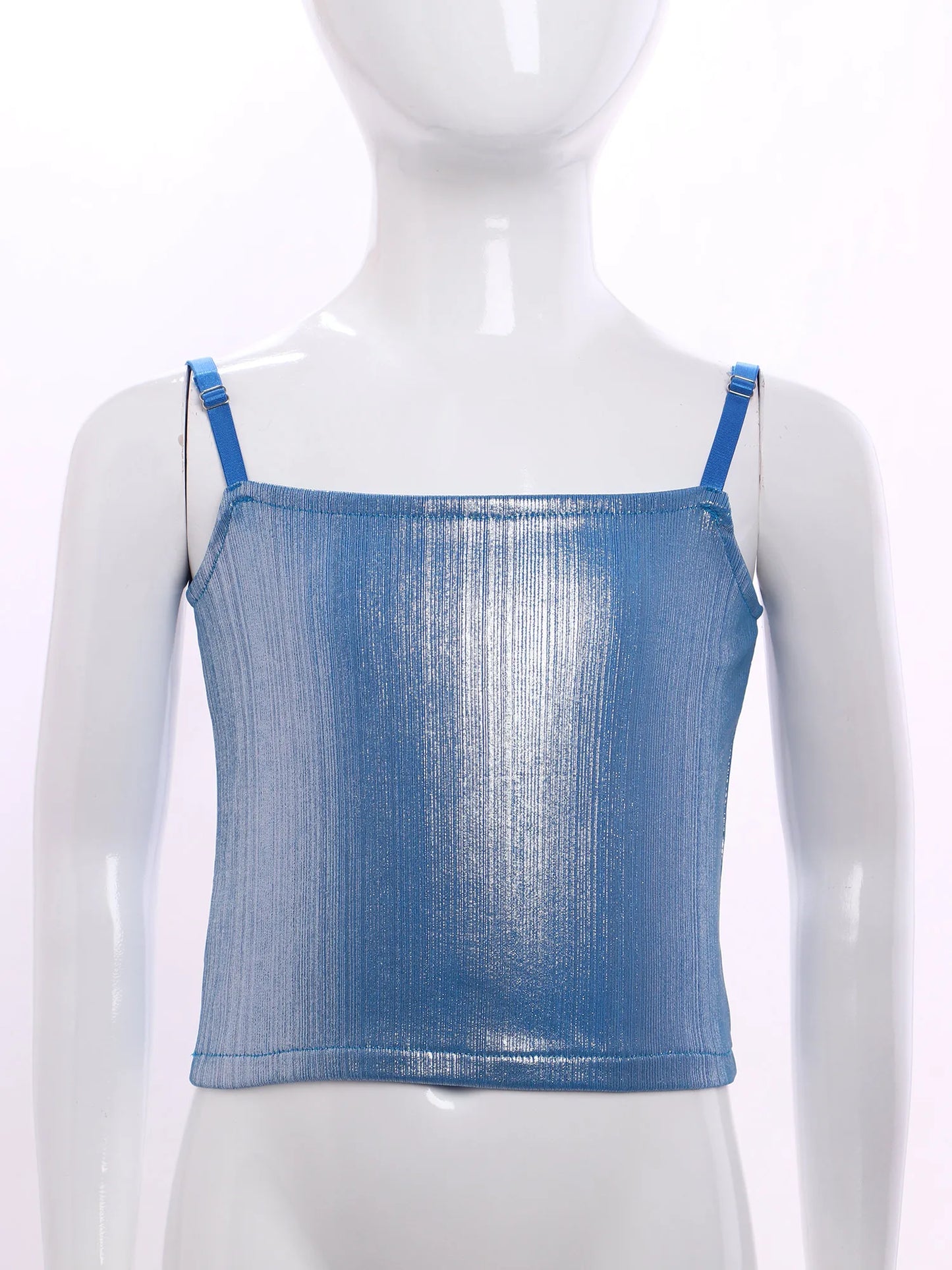Girls Metallic Shiny Vest Crop Top (Age 24M-16 YRS)