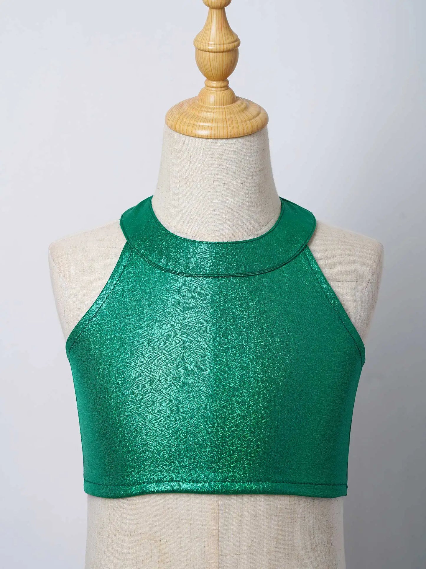 Girls Metallic Shiny Sleeveless Crop Top (Age 24M-16 YRS)