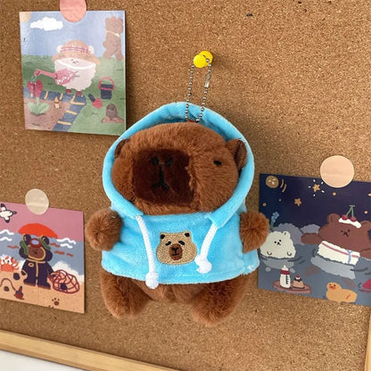 Plush Cute Capybara Stuffed Toy Hoodie with Wings - 12cm Blue-Hoodie C