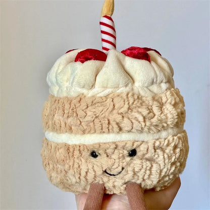 Plush Birthday Cake Stuffed Toy - 16cm