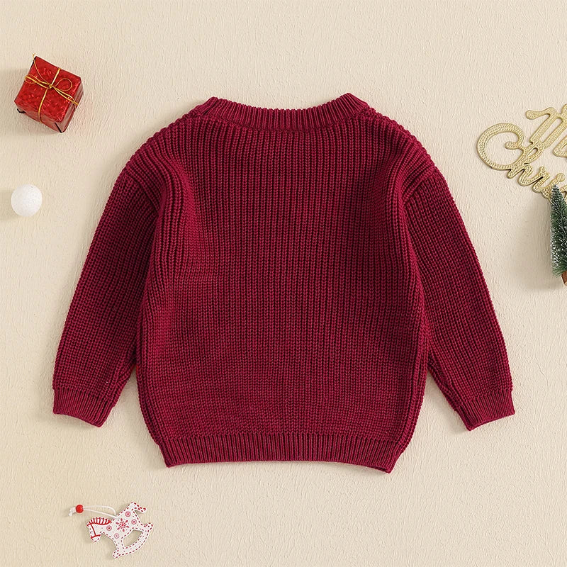 Baby Girls/Boys Christmas Tractor Ribbed Jumper (Age 3M-18M)