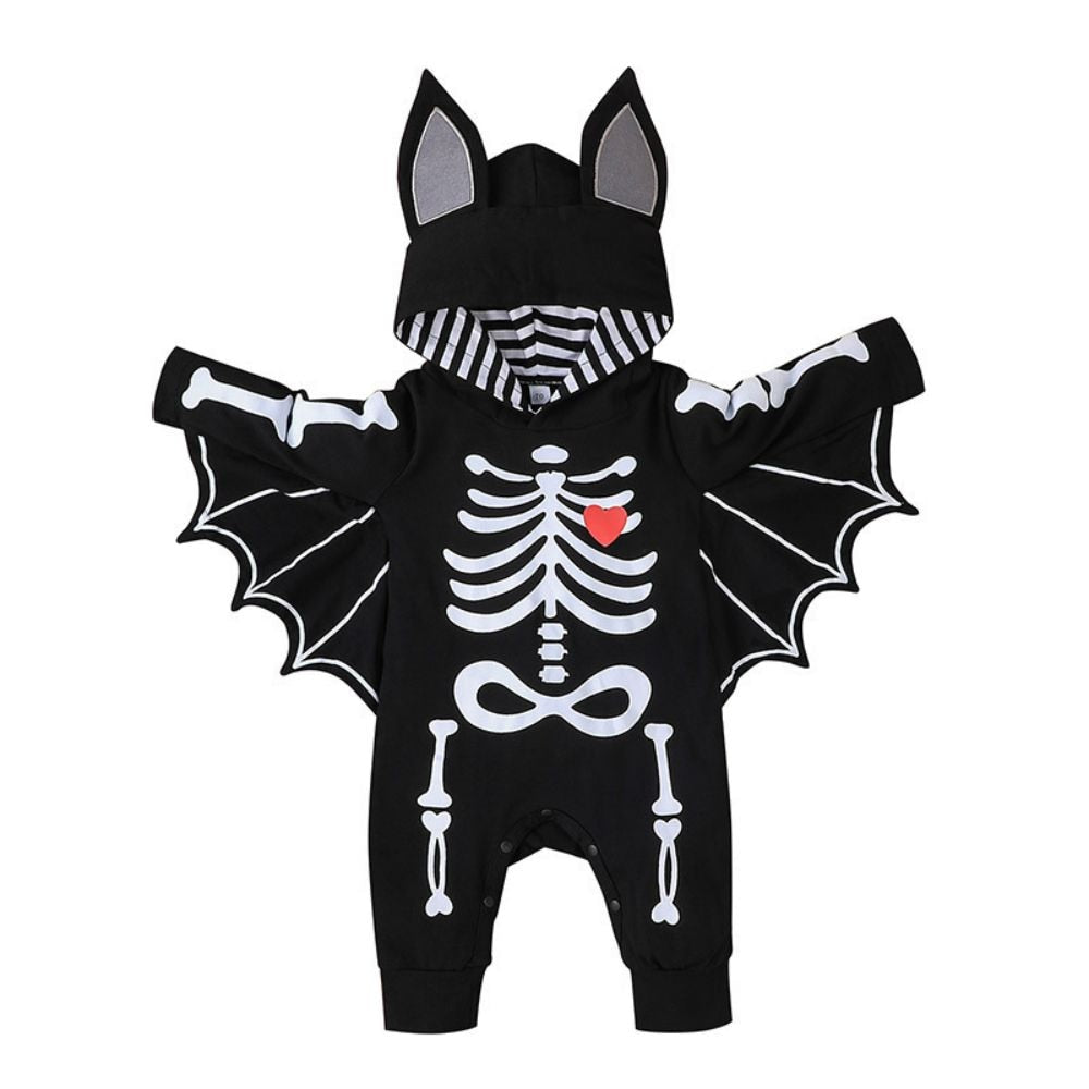 Baby Black Skeleton Bat Halloween Costume (Age Newborn - 12M)