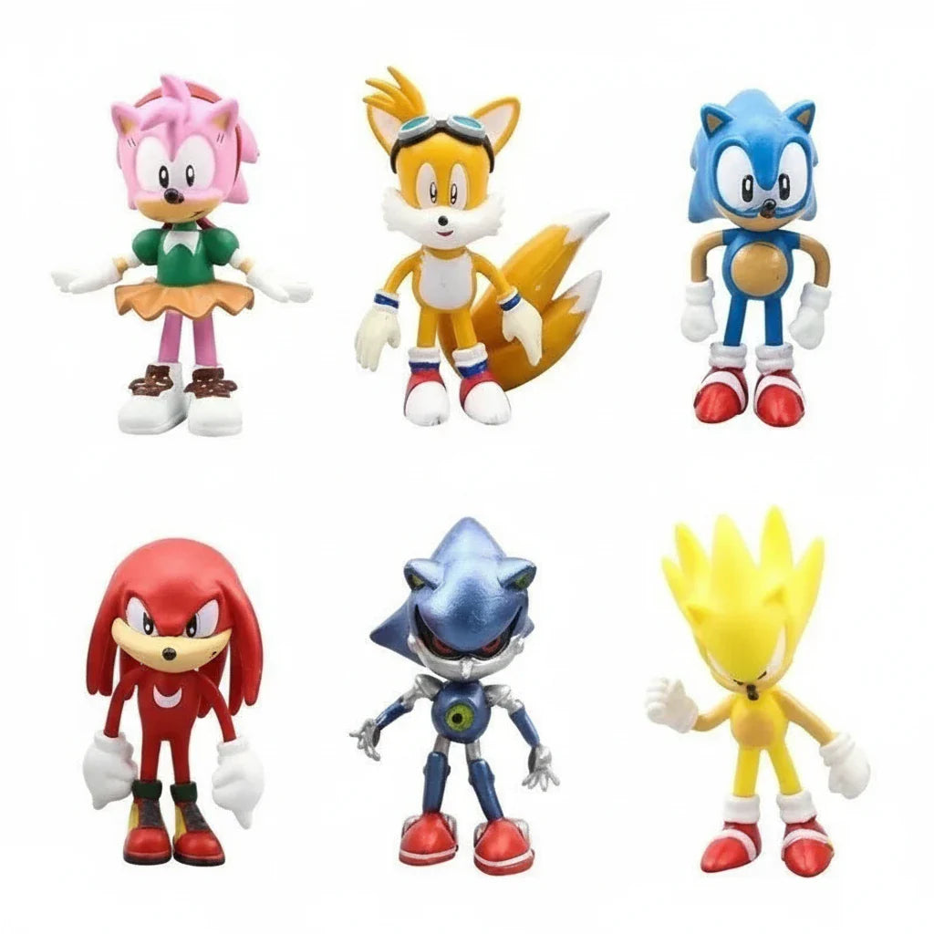 6‑Piece Sonic Character PVC Figure Set | Sonic, Shadow, Tails & Friends | Anime Action Model Toys 01