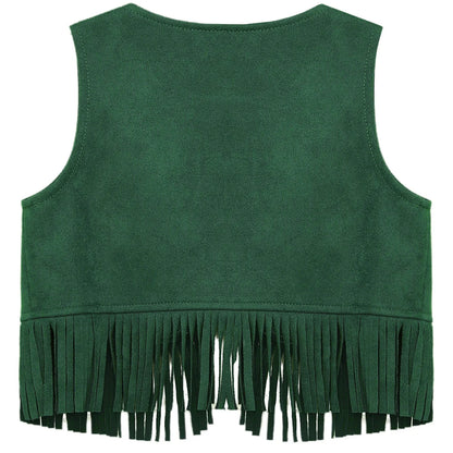 Baby Boys/Girls Western Cowboy Suede Tassels Vest (Age Newborn-24M)