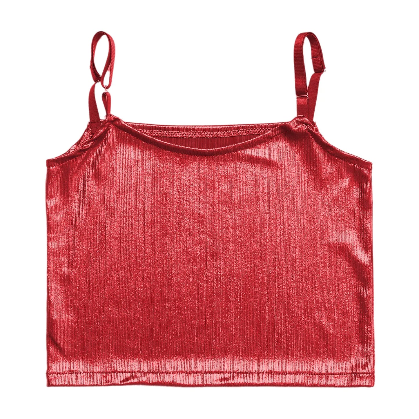 Girls Metallic Shiny Vest Crop Top (Age 24M-16 YRS)