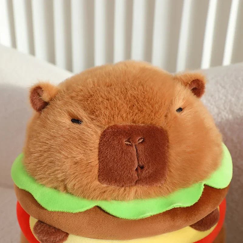 Plush Hamburger Capybara Stuffed Toy 20-25cm